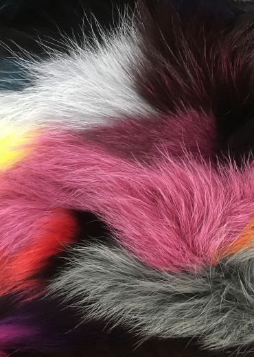 Пластины из животиков лисы разноцветные